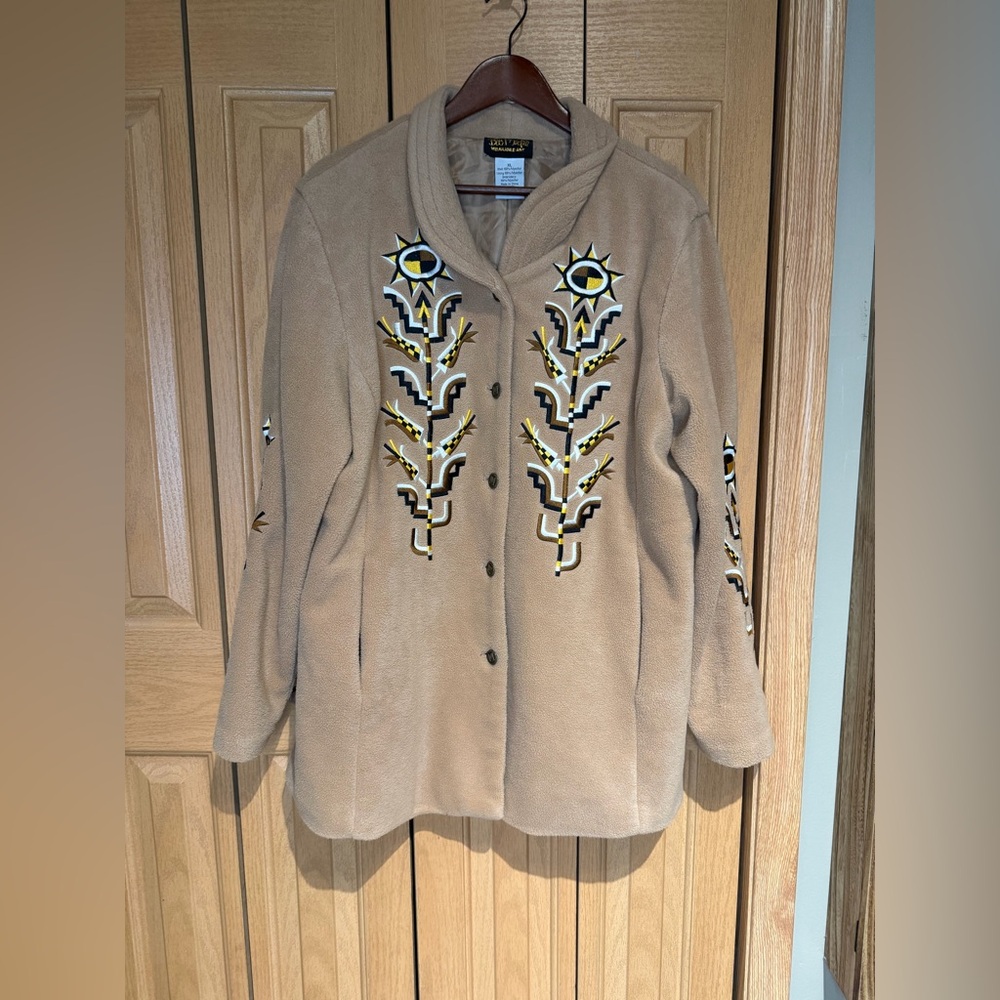 Vintage Bob Mackie Wearable Art Embroidered Fleec… - image 1